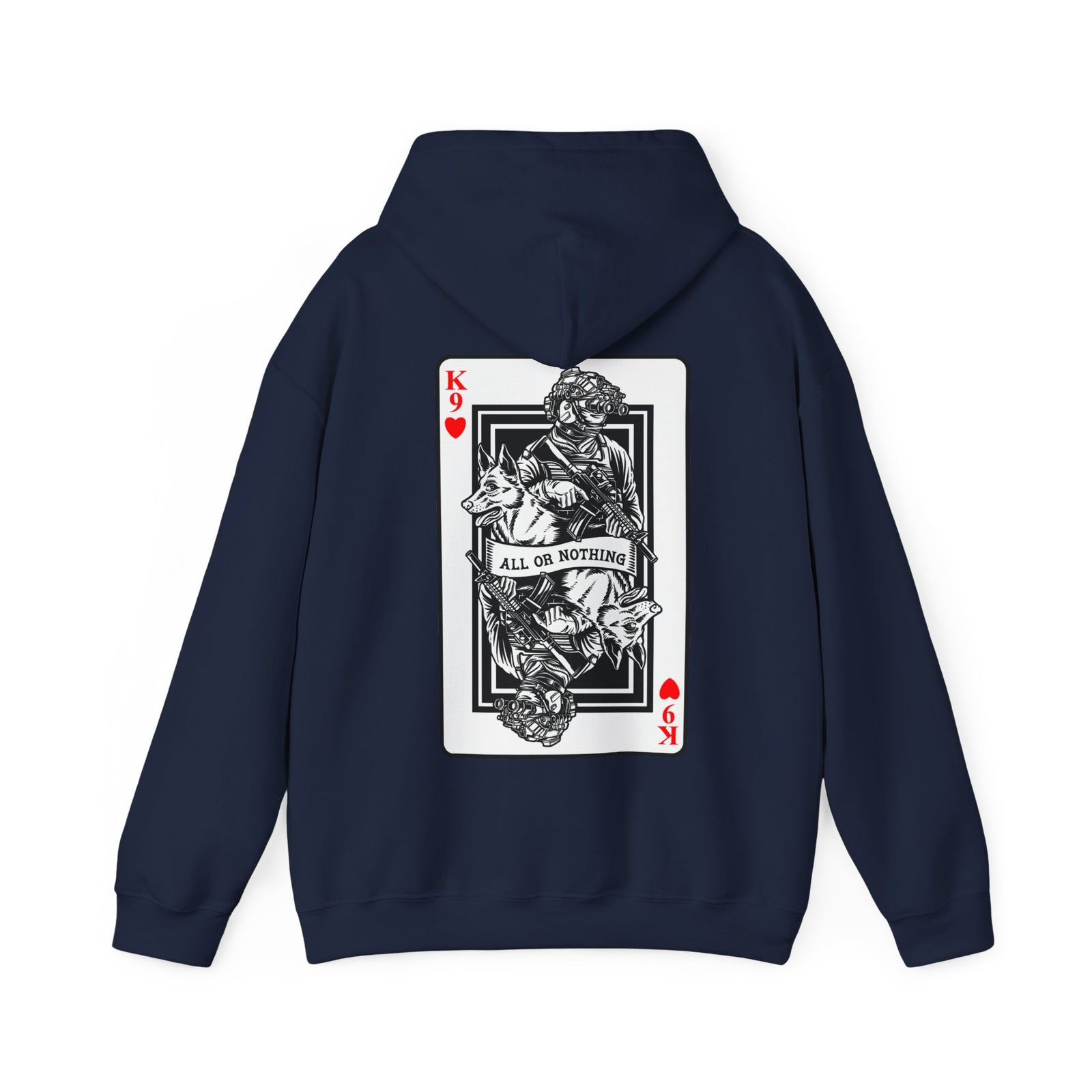 K9 Heart Playing Card Hooded Sweatshirt