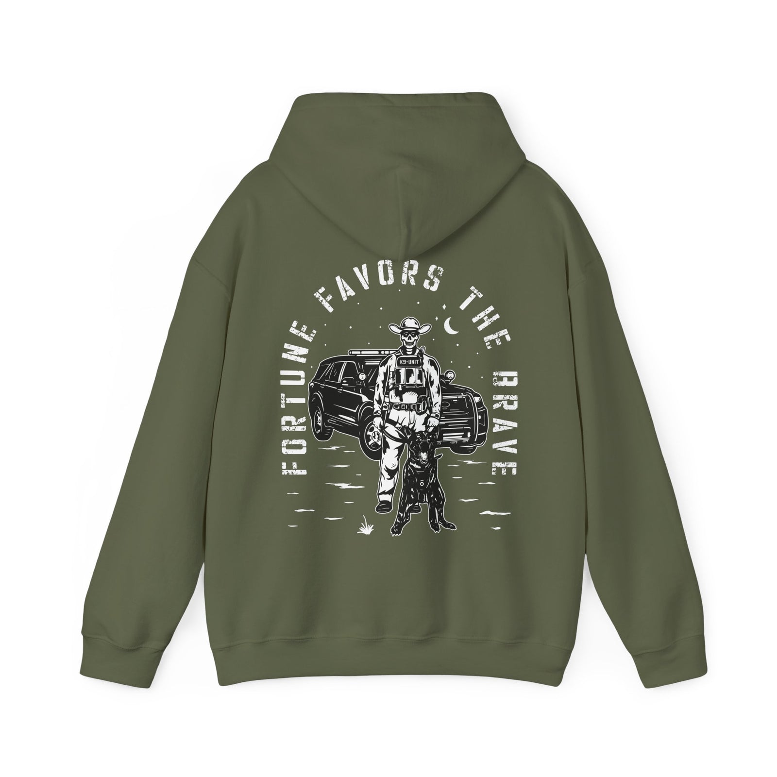 Fortune Favors the Brave Cowboy Heavy Blend™ Hooded Sweatshirt