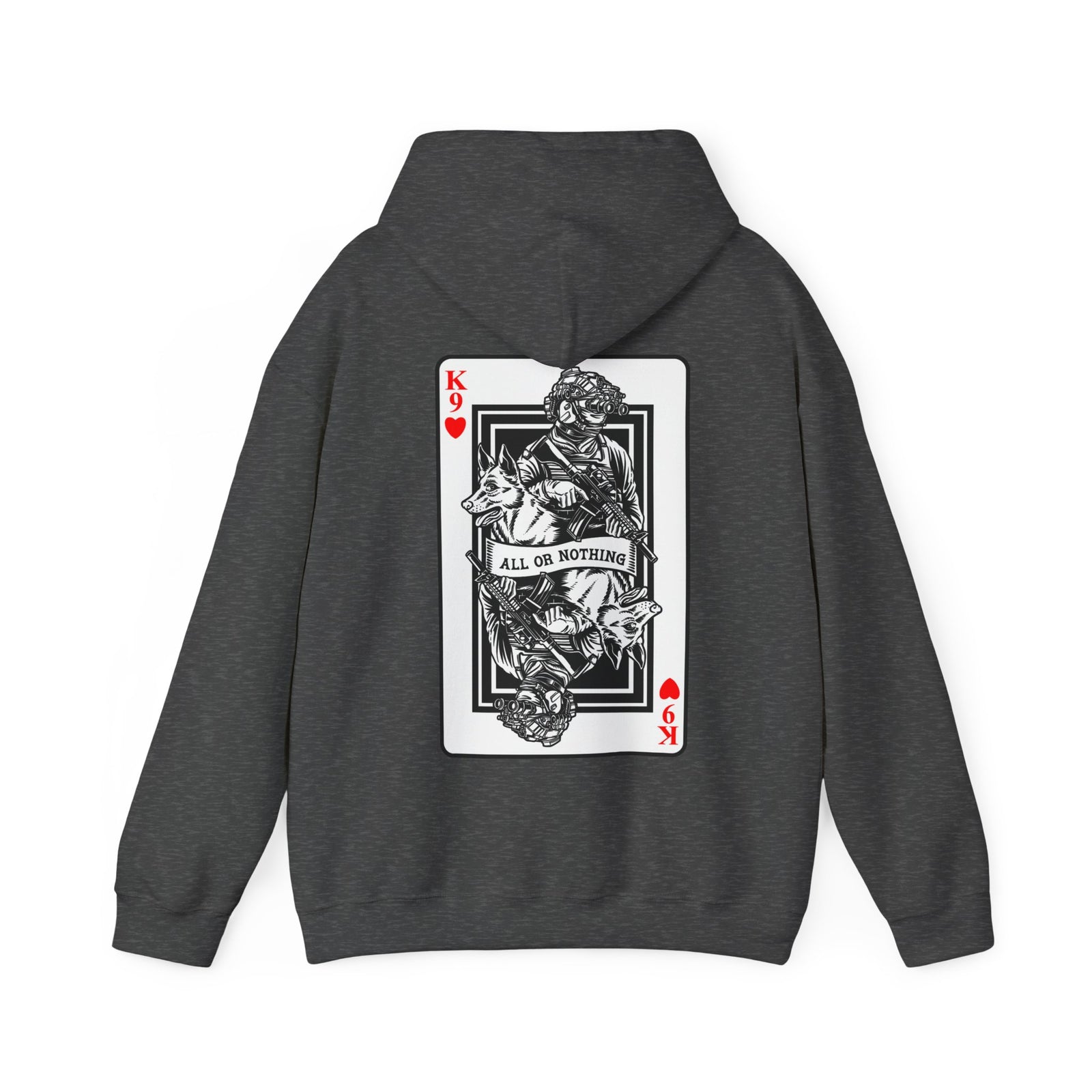 K9 Heart Playing Card Hooded Sweatshirt