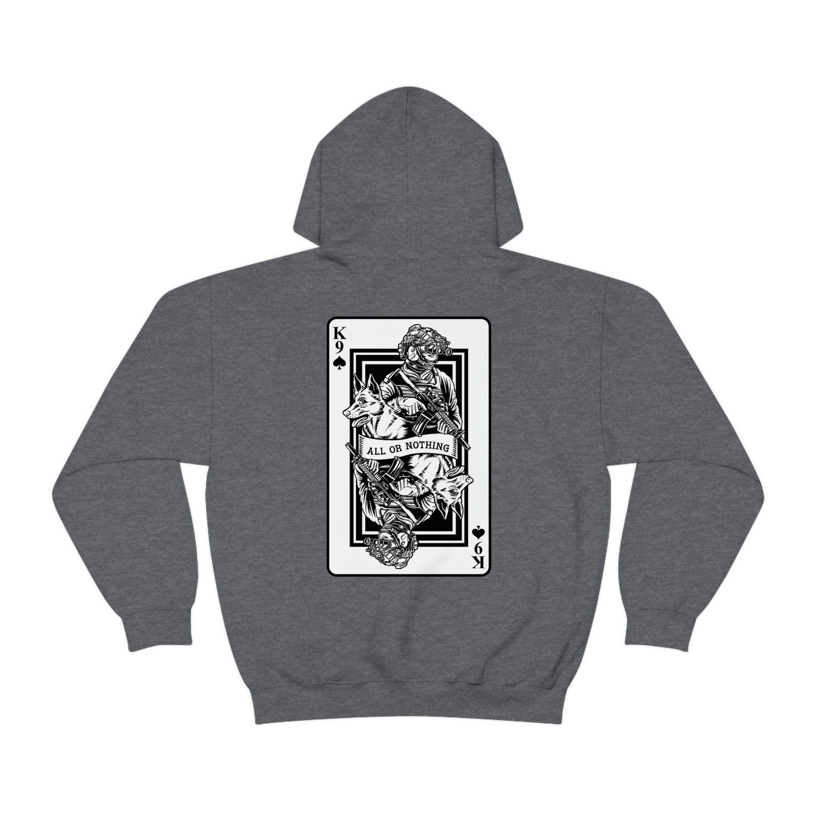 K9 Spade Playing Card Hooded Sweatshirt