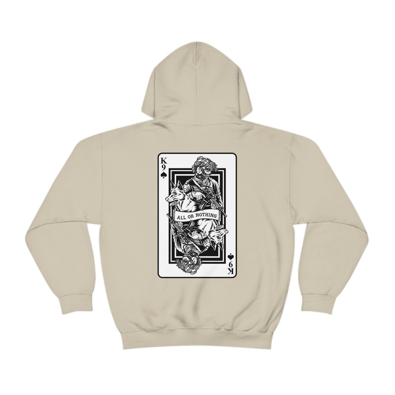 K9 Spade Playing Card Hooded Sweatshirt