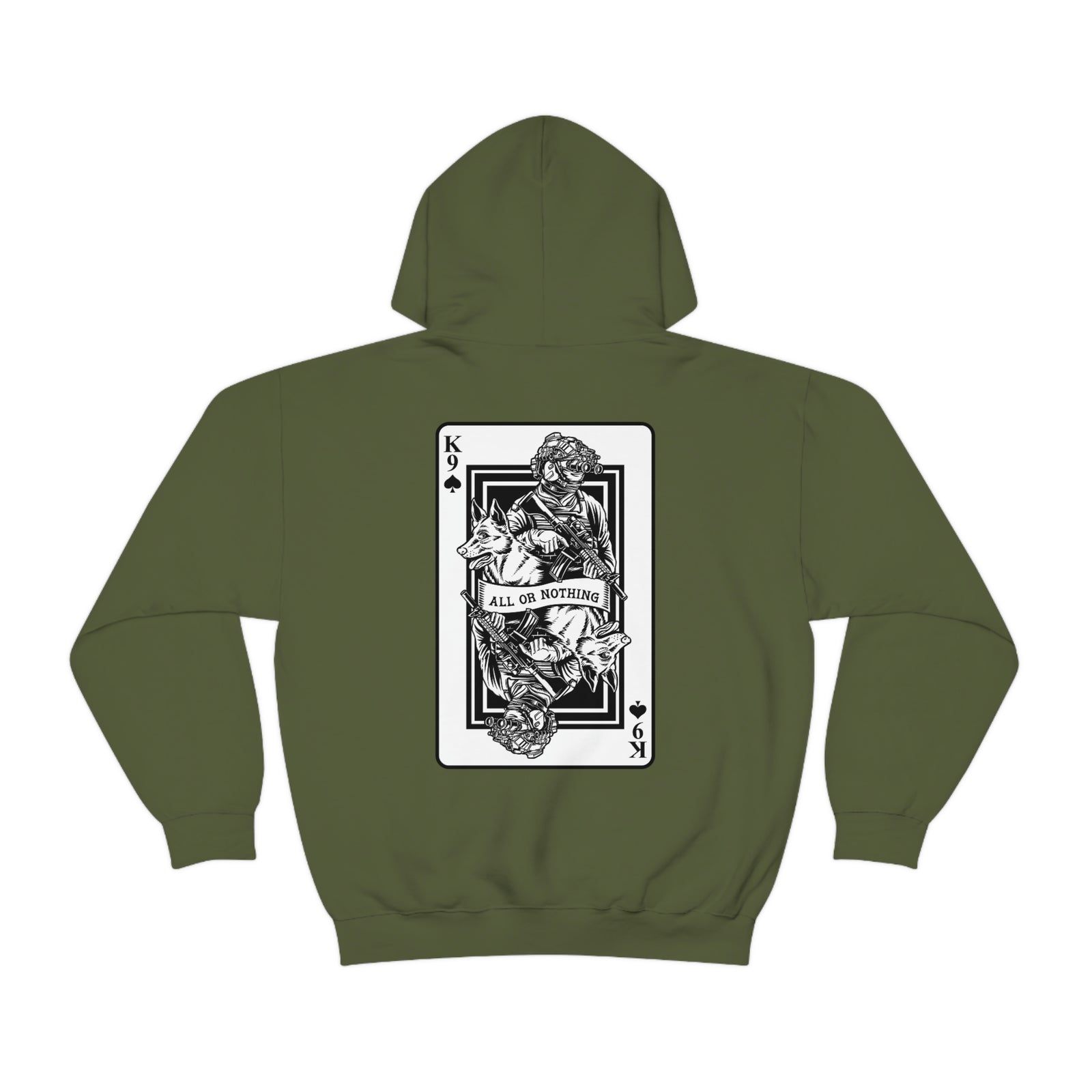 K9 Spade Playing Card Hooded Sweatshirt