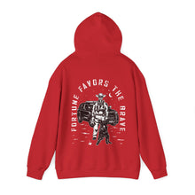 Load image into Gallery viewer, Fortune Favors the Brave Cowboy Heavy Blend™ Hooded Sweatshirt
