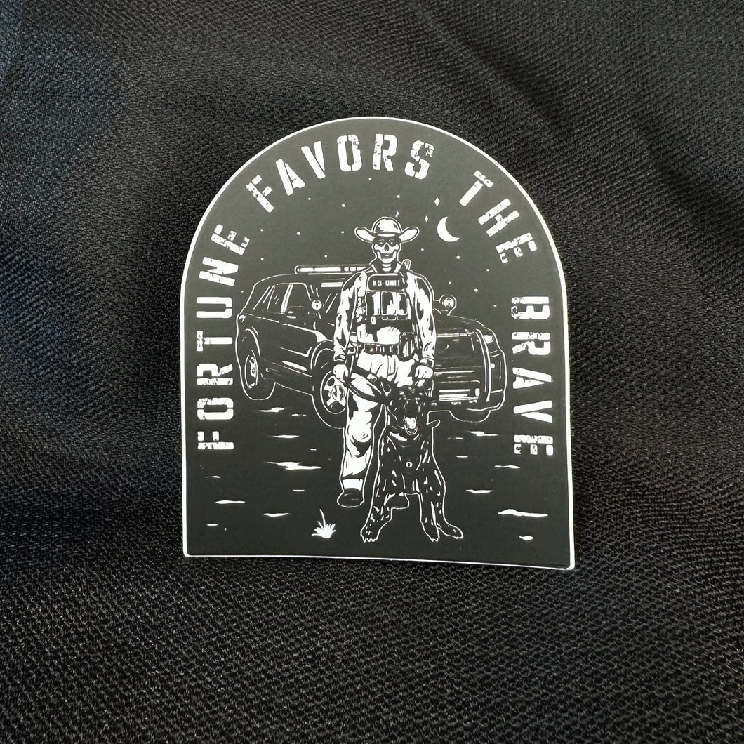 Fortune Favors the Brave Cowboy Sticker