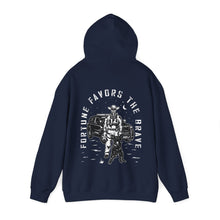 Load image into Gallery viewer, Fortune Favors the Brave Cowboy Heavy Blend™ Hooded Sweatshirt
