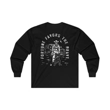 Load image into Gallery viewer, Fortune Favors the Brave Cowboy Ultra Cotton Long Sleeve Tee
