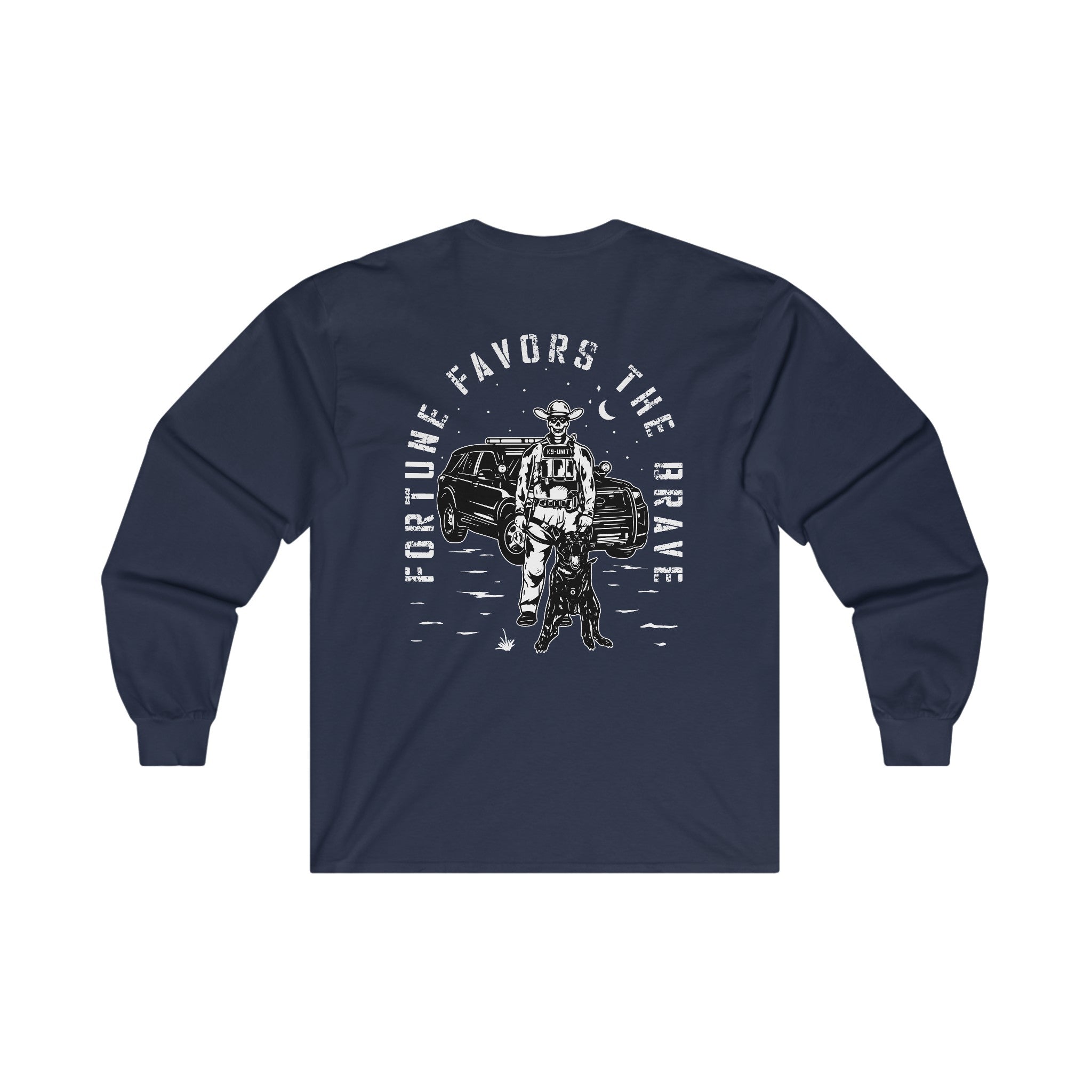 Fortune Favors the Brave Cowboy Ultra Cotton Long Sleeve Tee