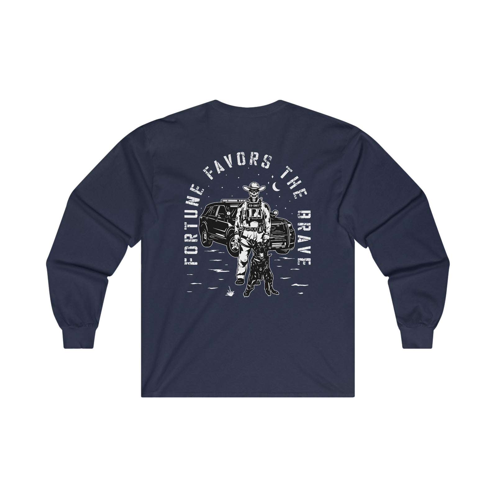 Fortune Favors the Brave Cowboy Ultra Cotton Long Sleeve Tee