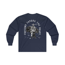 Load image into Gallery viewer, Fortune Favors the Brave Cowboy Ultra Cotton Long Sleeve Tee
