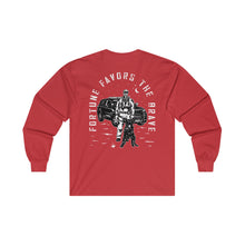 Load image into Gallery viewer, Fortune Favors the Brave Ultra Cotton Long Sleeve Tee
