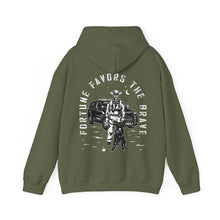 Load image into Gallery viewer, Fortune Favors the Brave Cowboy Heavy Blend™ Hooded Sweatshirt
