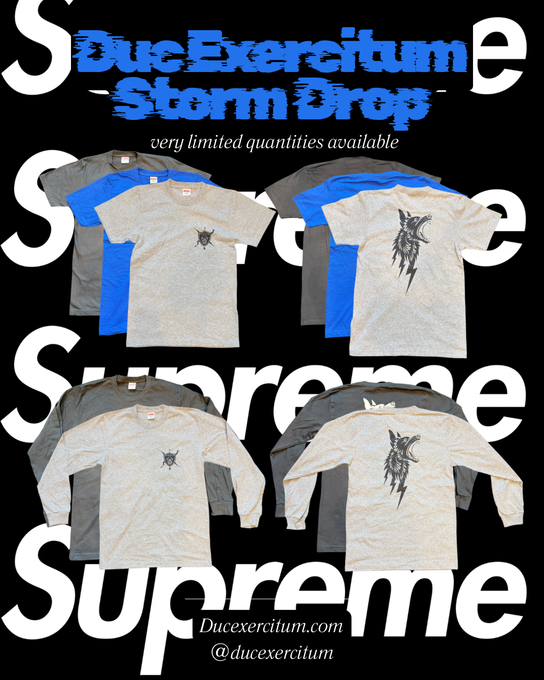 Supreme x Duc Exercitum Storm Shirts