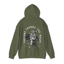 Load image into Gallery viewer, Fortune Favors the Brave Cowboy Heavy Blend™ Hooded Sweatshirt
