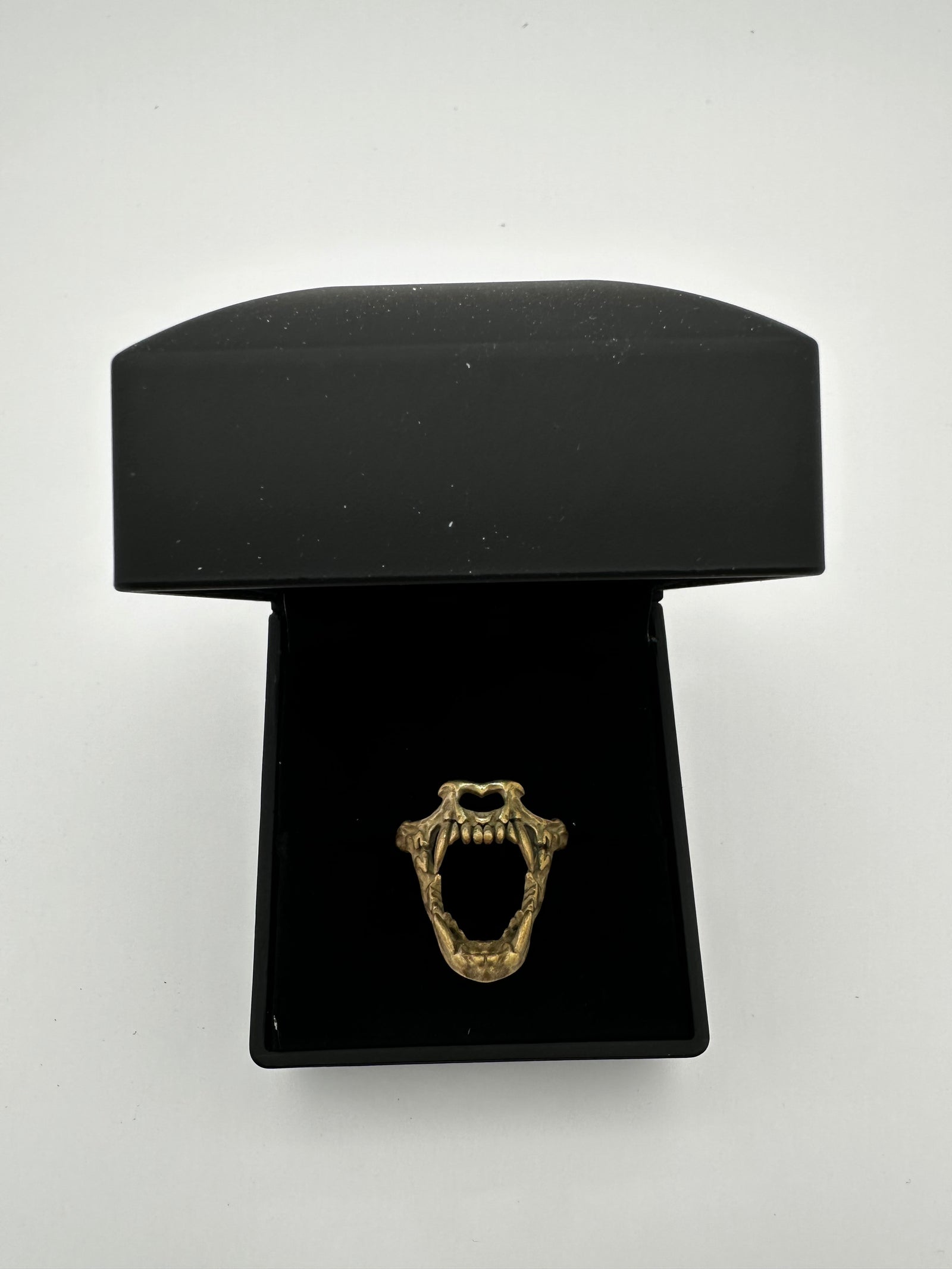 Gold K9 Skull Ring
