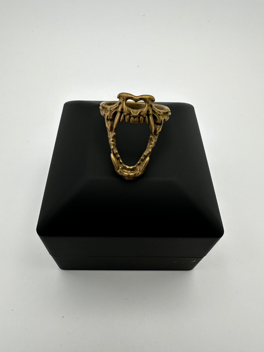 Gold K9 Skull Ring