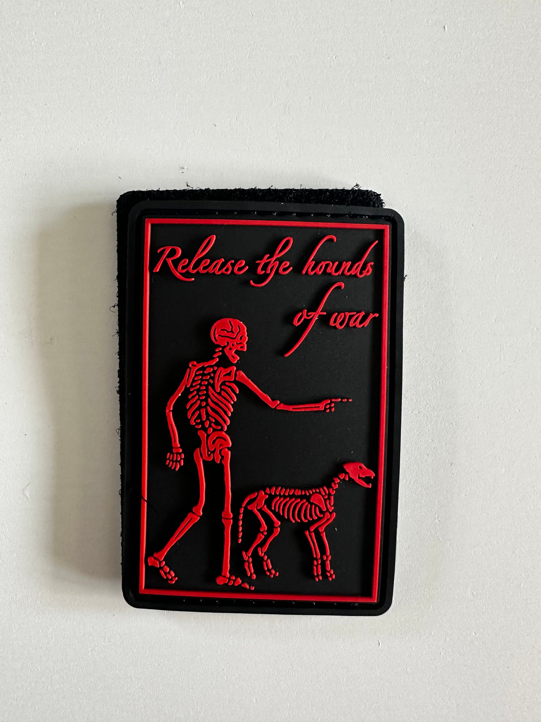 Red Release the Hounds of War PVC Patch