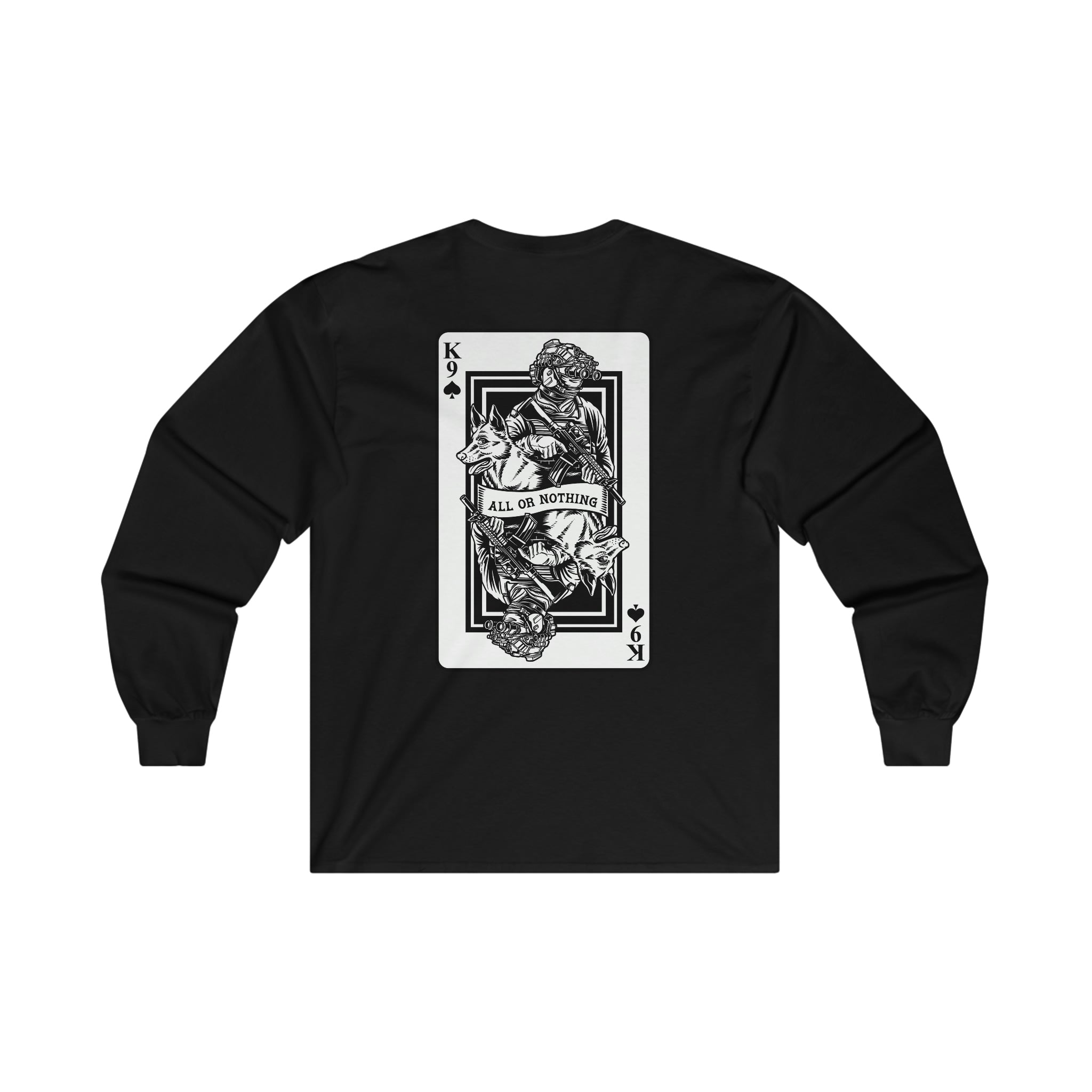 K9 Spade Playing Card Long Sleeve T-Shirt