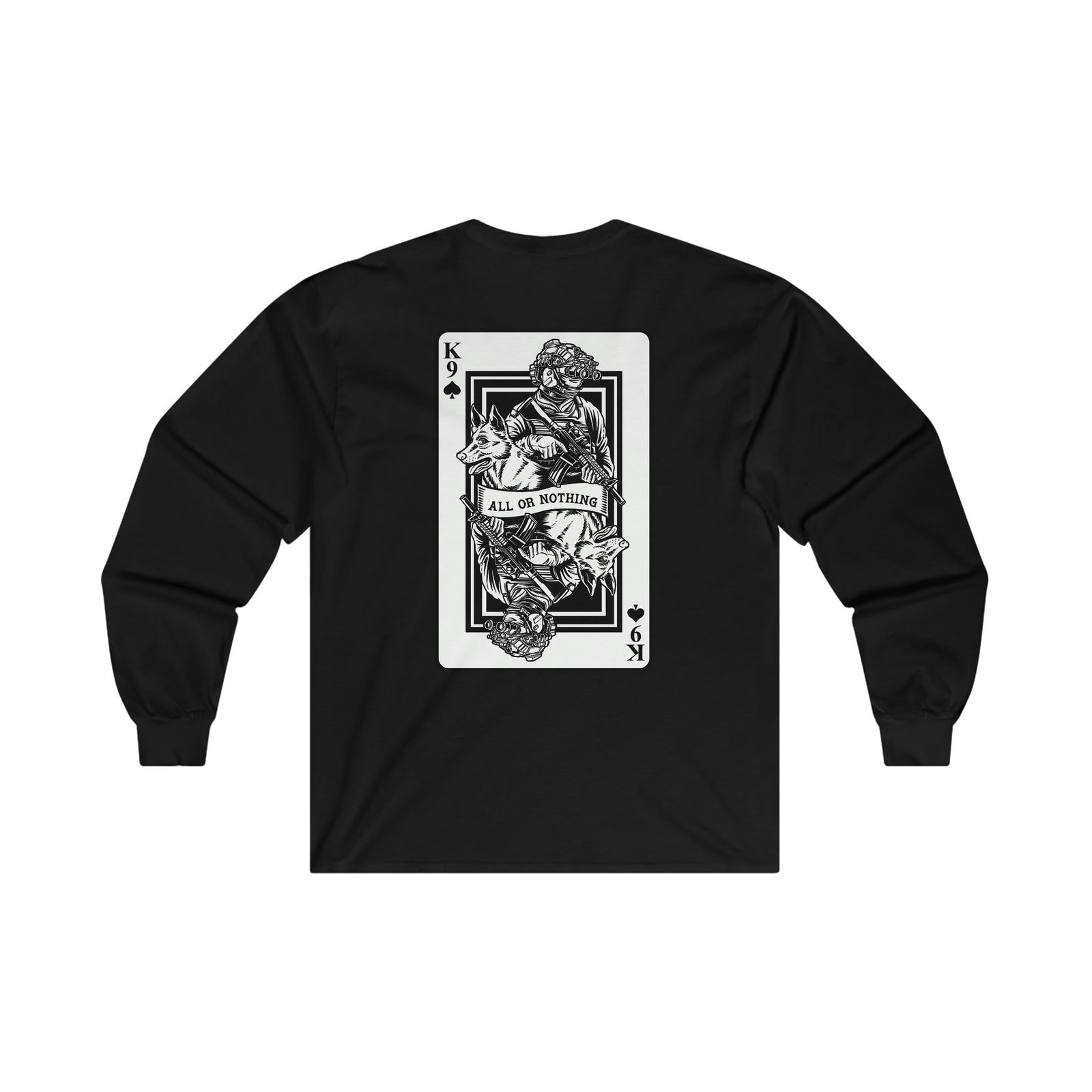 K9 Spade Playing Card Long Sleeve T-Shirt