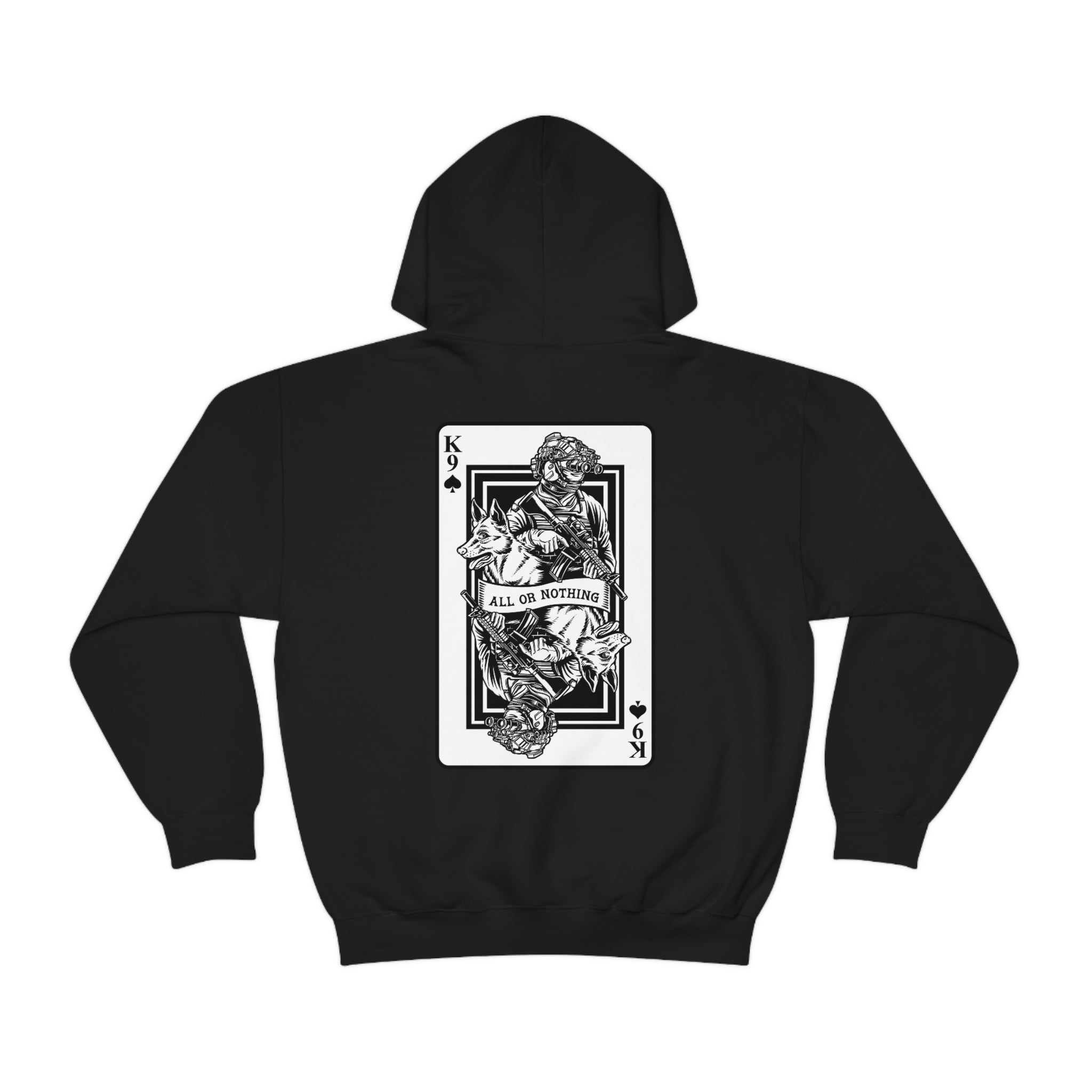 K9 Spade Playing Card Hooded Sweatshirt