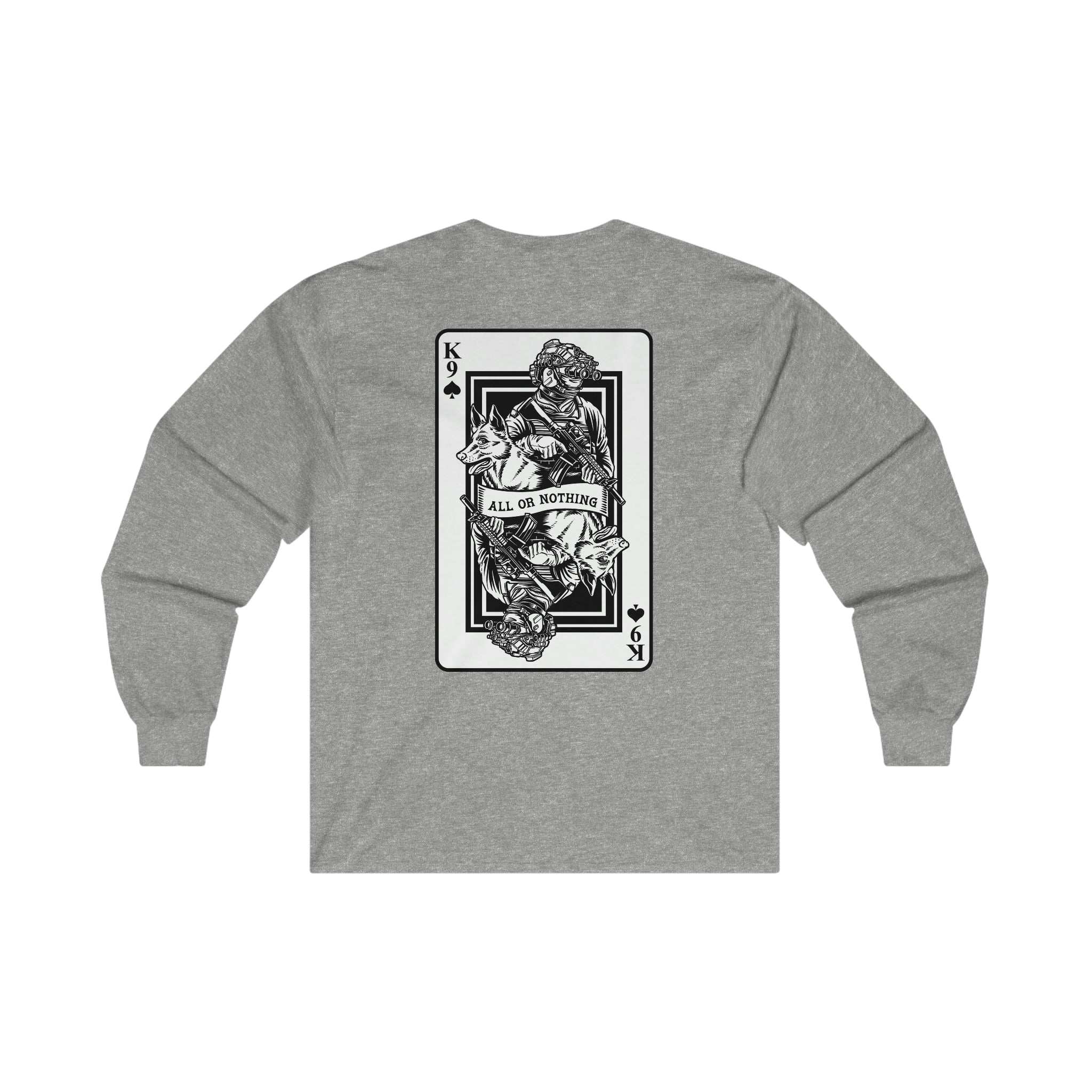 K9 Spade Playing Card Long Sleeve T-Shirt