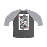 K9 Heart Playing Card 3\4 Raglan Tee