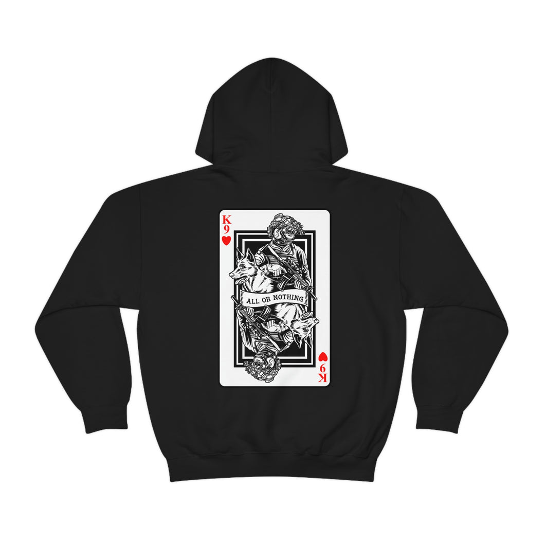 K9 Heart Playing Card Hooded Sweatshirt